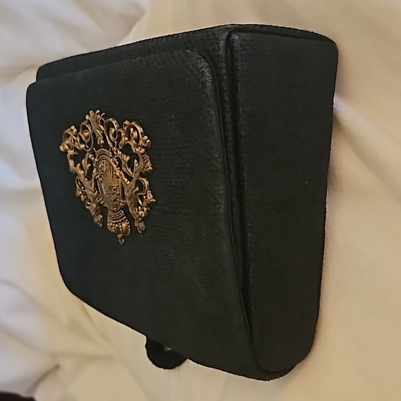 RAFAEL SANCHEZ Designer Navy Royal Coat of Arms Beaded Castlecore Crossbody Bag - Picture 9 of 15